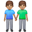 Two Men Holding Hands: Medium Skin Tone on Samsung