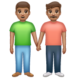 Two Men Holding Hands: Medium Skin Tone on WhatsApp