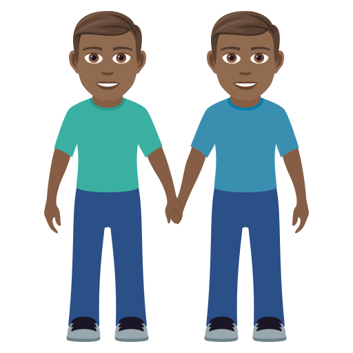 Two Men Holding Hands: Medium-Dark Skin Tone on JoyPixels