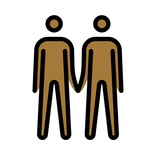 Two Men Holding Hands: Medium-Dark Skin Tone on OpenMoji