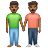 Two Men Holding Hands: Medium-Dark Skin Tone on WhatsApp