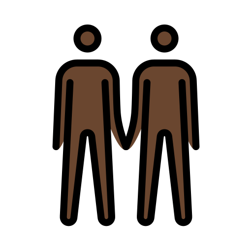 Two Men Holding Hands: Dark Skin Tone on OpenMoji