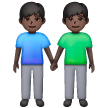 Two Men Holding Hands: Dark Skin Tone on Samsung