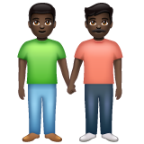 Two Men Holding Hands: Dark Skin Tone on WhatsApp