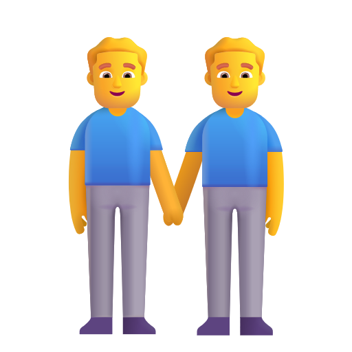 Two Men Holding Hands on Microsoft 3D