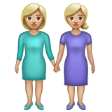 Two Women Holding Hands: Medium-Light Skin Tone on WhatsApp
