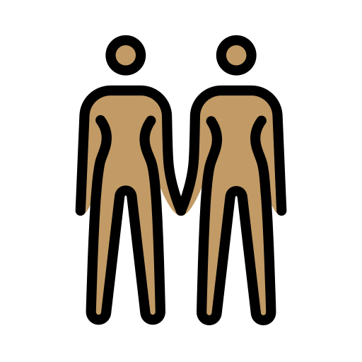 Two Women Holding Hands: Medium Skin Tone on OpenMoji