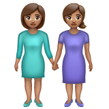 Two Women Holding Hands: Medium Skin Tone on WhatsApp