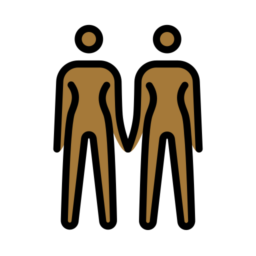 Two Women Holding Hands: Medium-Dark Skin Tone on OpenMoji
