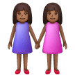 Two Women Holding Hands: Medium-Dark Skin Tone on Samsung