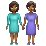 Two Women Holding Hands: Medium-Dark Skin Tone on WhatsApp