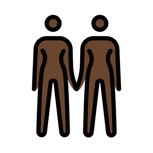 Two Women Holding Hands: Dark Skin Tone on OpenMoji