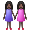 Two Women Holding Hands: Dark Skin Tone on Samsung