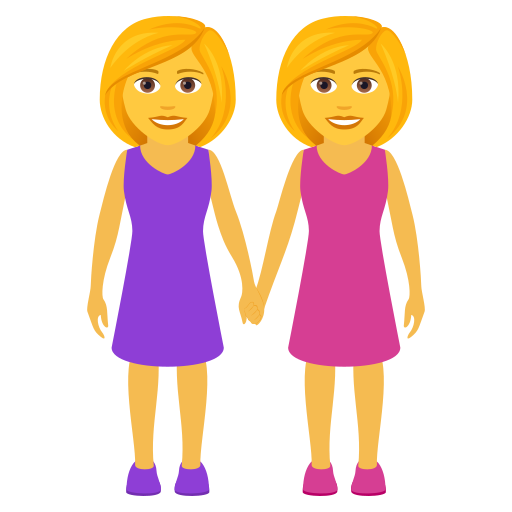 Two Women Holding Hands on JoyPixels