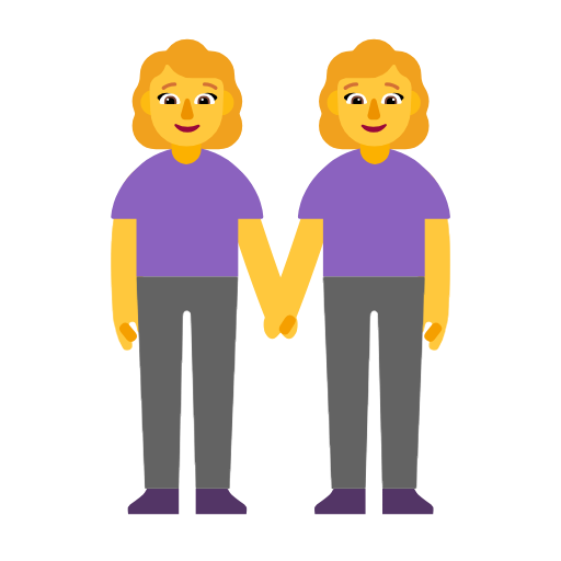 Two Women Holding Hands on Microsoft Fluent