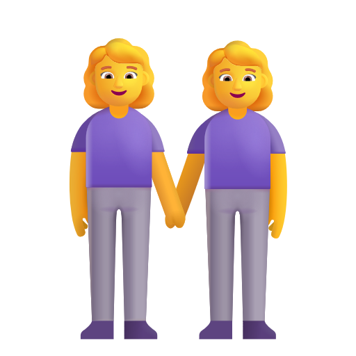 Two Women Holding Hands on Microsoft 3D