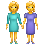 Two Women Holding Hands on WhatsApp