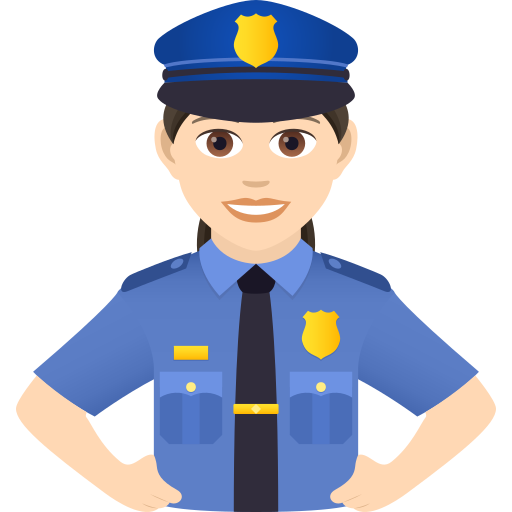 Woman Police Officer: Light Skin Tone on JoyPixels