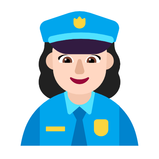 Woman Police Officer: Light Skin Tone on Microsoft Fluent