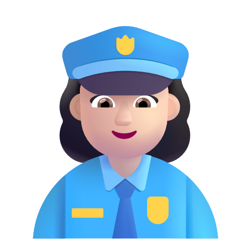 Woman Police Officer: Light Skin Tone on Microsoft 3D