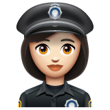 Woman Police Officer: Light Skin Tone on WhatsApp