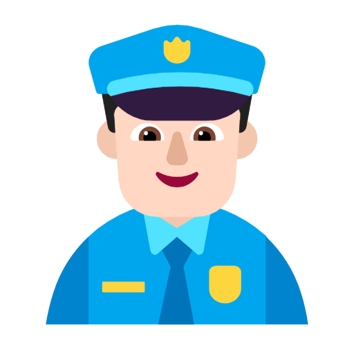 Man Police Officer: Light Skin Tone on Microsoft Fluent