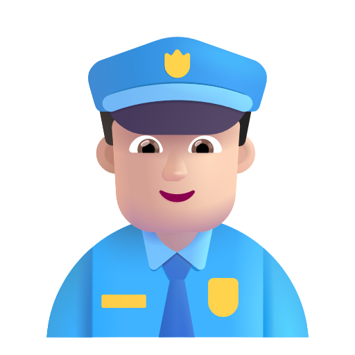 Man Police Officer: Light Skin Tone on Microsoft 3D