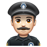 Man Police Officer: Light Skin Tone on WhatsApp