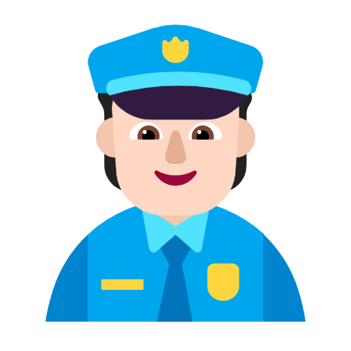 Police Officer: Light Skin Tone on Microsoft Fluent