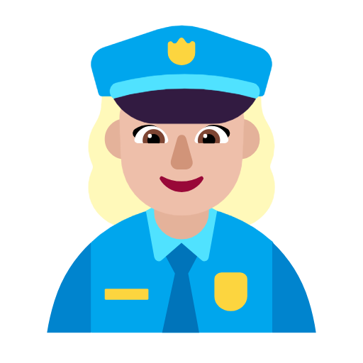 Woman Police Officer: Medium-Light Skin Tone on Microsoft Fluent