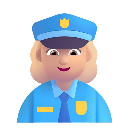 Woman Police Officer: Medium-Light Skin Tone on Microsoft 3D