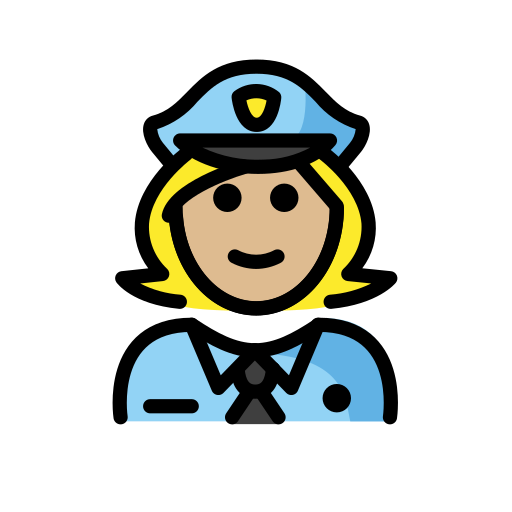 Woman Police Officer: Medium-Light Skin Tone on OpenMoji