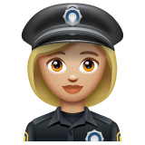 Woman Police Officer: Medium-Light Skin Tone on WhatsApp