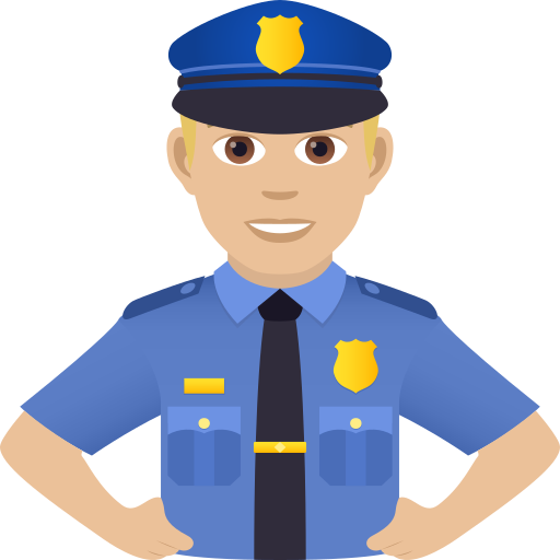 Man Police Officer: Medium-Light Skin Tone on JoyPixels