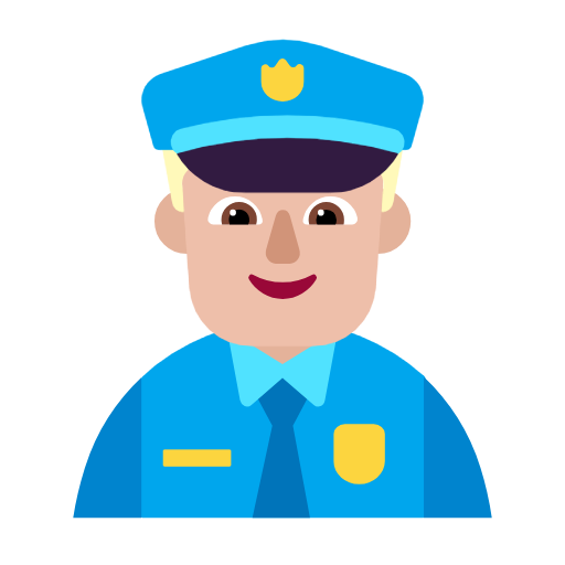 Man Police Officer: Medium-Light Skin Tone on Microsoft Fluent