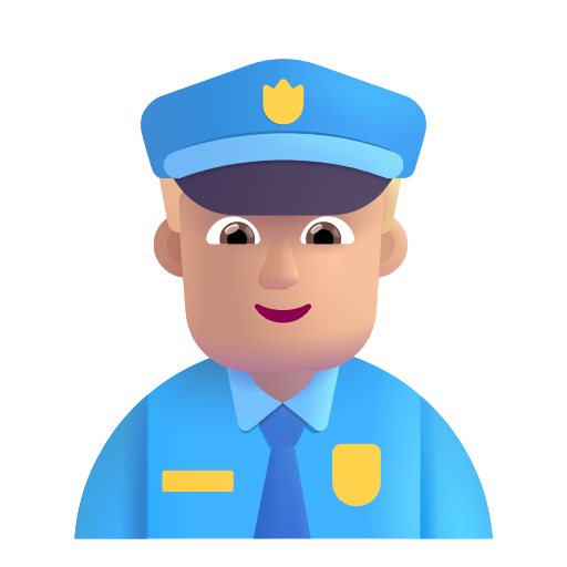 Man Police Officer: Medium-Light Skin Tone on Microsoft 3D