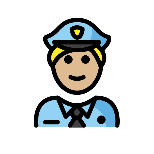 Man Police Officer: Medium-Light Skin Tone on OpenMoji