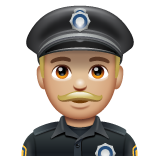 Man Police Officer: Medium-Light Skin Tone on WhatsApp