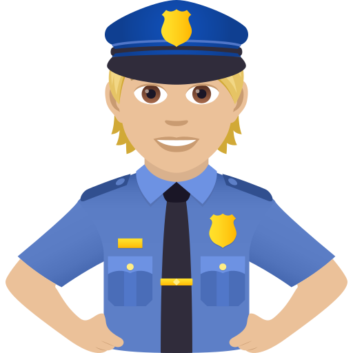 Police Officer: Medium-Light Skin Tone on JoyPixels