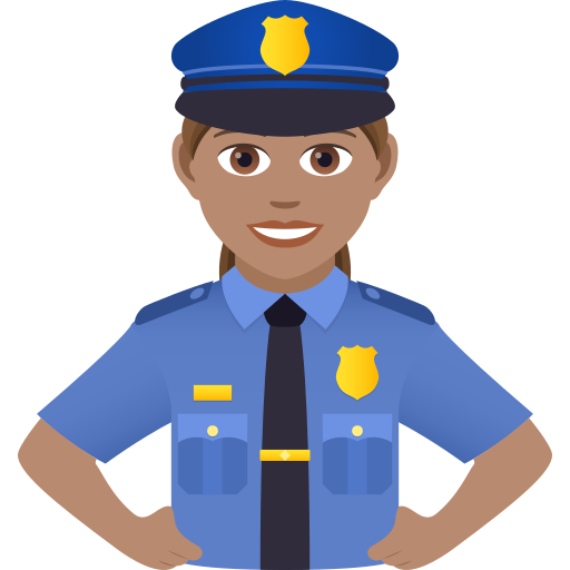 Woman Police Officer: Medium Skin Tone on JoyPixels