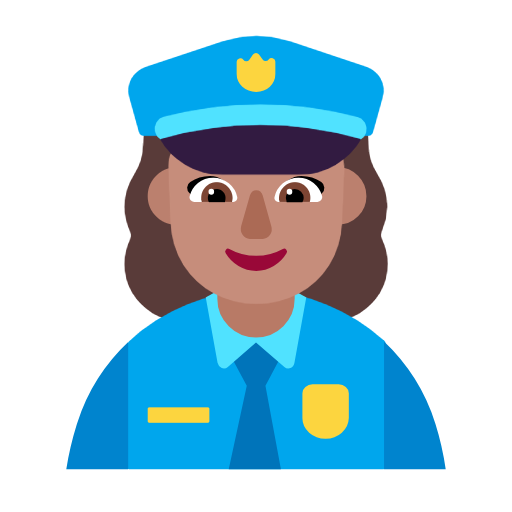 Woman Police Officer: Medium Skin Tone on Microsoft Fluent