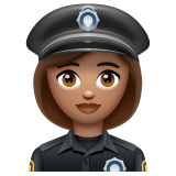 Woman Police Officer: Medium Skin Tone on WhatsApp