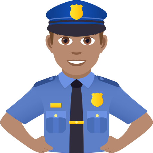 Man Police Officer: Medium Skin Tone on JoyPixels