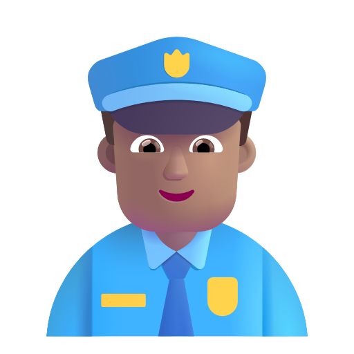 Man Police Officer: Medium Skin Tone on Microsoft 3D