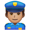 Man Police Officer: Medium Skin Tone on Samsung