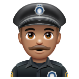 Man Police Officer: Medium Skin Tone on WhatsApp