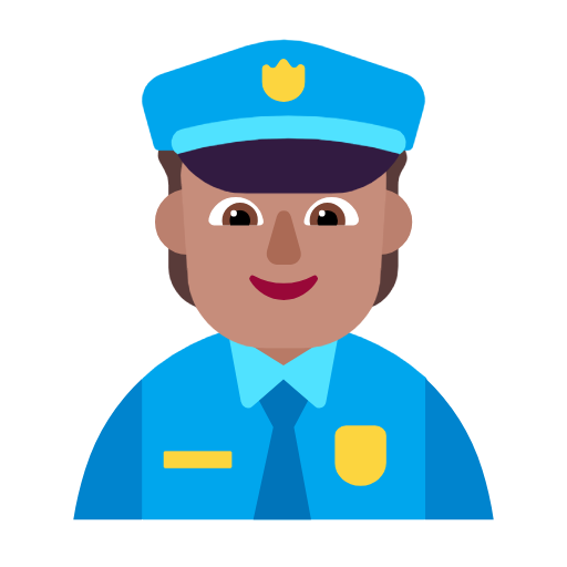 Police Officer: Medium Skin Tone on Microsoft Fluent