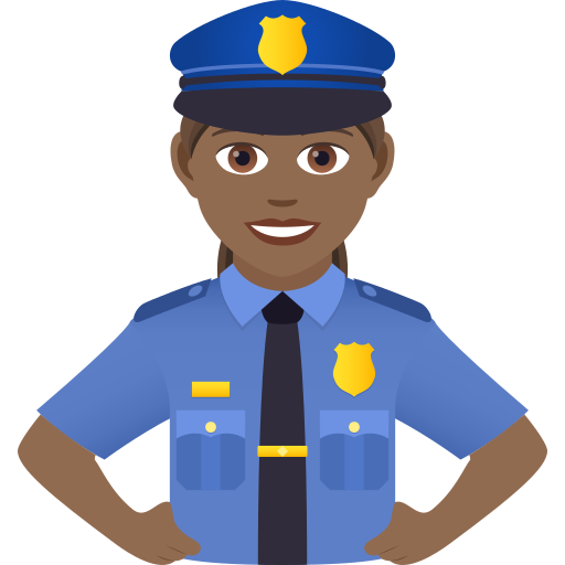 Woman Police Officer: Medium-Dark Skin Tone on JoyPixels