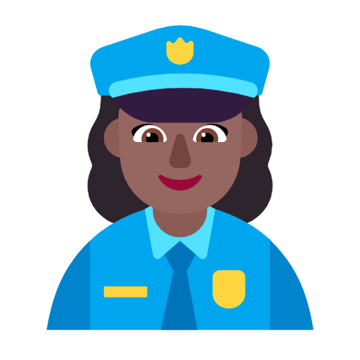Woman Police Officer: Medium-Dark Skin Tone on Microsoft Fluent