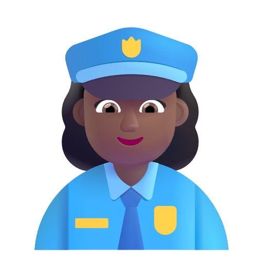 Woman Police Officer: Medium-Dark Skin Tone on Microsoft 3D